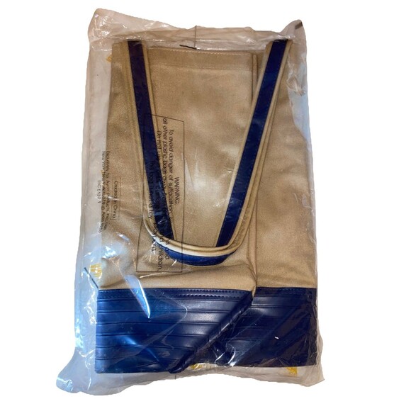 Vintage 1986 Avon All Around Tote Canvas Blue & Beige 16” X 13” SEALED! - Picture 2 of 5